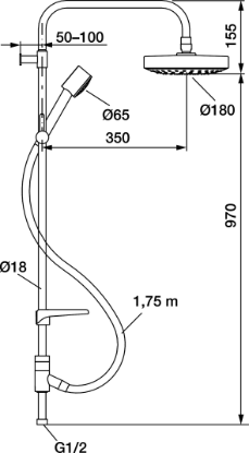 Bild på FMM9393-0000 TAKDUSCH EBRO++++++++++++++++++++++50