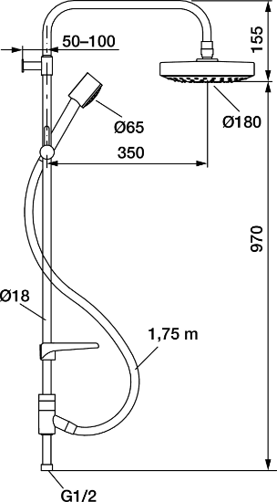 Bild på FMM9393-0000 TAKDUSCH EBRO++++++++++++++++++++++50