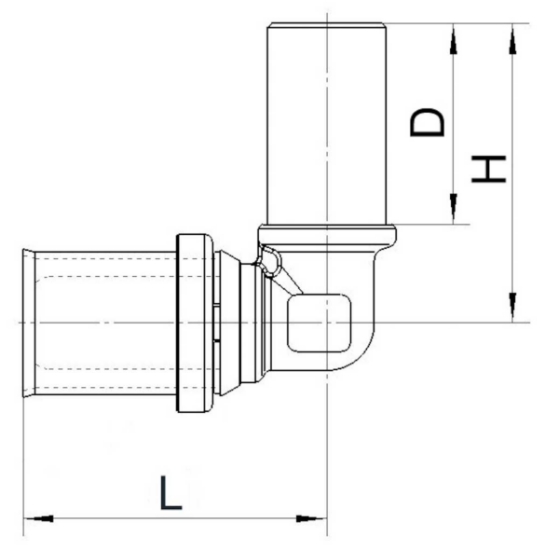 Bild på LK ÖVERGÅNGSMUFF AX25X22mmX90° PRESSPEX