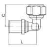 Bild på LK VINKELÖVERGÅNG KOPPLING AX16x2,0-2,2MMx12MMx90G